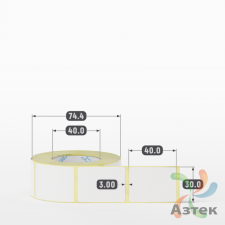 Термоэтикетка ЭКО 30х40 (рядов 1 по 500 шт)  в рулоне, втулка 40 мм (к) IQ code