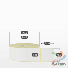 Термоэтикетка ЭКО 75х74 (рядов 1 по 2 000 шт)  в рулоне, втулка 40 мм (к) IQ code