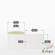 Термоэтикетка ЭКО 100х120 (рядов 1 по 500 шт)  в рулоне, втулка 40 мм (к) IQ code