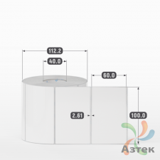 Этикетка самоклеящаяся 100х60 (рядов 1 по 1 000 шт) Полипропилен съемный клей в рулоне, втулка 40 мм (к) IQ code
