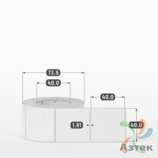 Этикетка самоклеящаяся 40х40 (рядов 1 по 500 шт) Полипропилен белый в рулоне, втулка 40 мм (к) IQ code 	