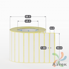 Термоэтикетка ТОП 58х8 (рядов 1 по 2 000 шт)  в рулоне, втулка 40 мм (к) IQ code