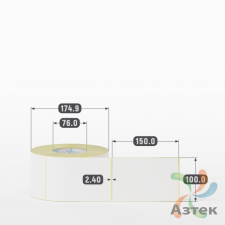 Термоэтикетка ЭКО 100х150 (рядов 1 по 900 шт)  в рулоне, втулка 76 мм (к) IQ code
