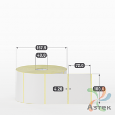 Термотрансферная этикетка 100х72 (рядов 1 по 2 000 шт) Полуглянец в рулоне, втулка 40 мм (к) IQ code