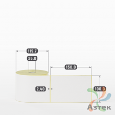 Термоэтикетка ЭКО 100х150 (рядов 1 по 500 шт)  в рулоне, втулка 25 мм (к) IQ code