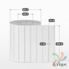 Этикетка самоклеящаяся 100х14 (рядов 1 по 2 000 шт) Полипропилен белый в рулоне, втулка 40 мм (к) IQ code 	
