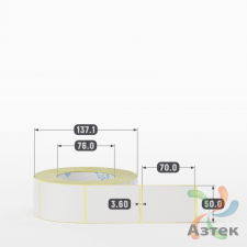 Термотрансферная этикетка 50х70 (рядов 1 по 1 000 шт) Полуглянец в рулоне, втулка 76 мм (к) IQ code