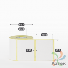 Термоэтикетка ЭКО 50х40 (рядов 1 по 300 шт)  в рулоне, втулка 25 мм (к) IQ code