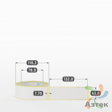 Термотрансферная этикетка 43х132 (рядов 1 по 300 шт) Полуглянец в рулоне, втулка 76 мм (к) IQ code