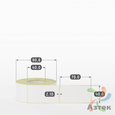 Термоэтикетка ЭКО 40х70 (рядов 1 по 500 шт)  в рулоне, втулка 40 мм (к) IQ code