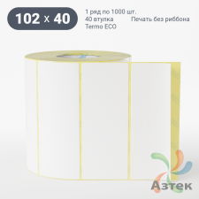 Термоэтикетка ЭКО 102х40 (рядов 1 по 1 000 шт)  в рулоне, втулка 40 мм (к) IQ code