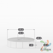 Этикетка самоклеящаяся 40х40 (рядов 1 по 4 000 шт) Полипропилен белый в рулоне, втулка 40 мм (к) IQ code 	