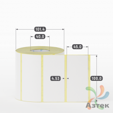 Термоэтикетка ЭКО 100х45 (рядов 1 по 1 000 шт)  в рулоне, втулка 40 мм (к) IQ code