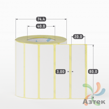 Термоэтикетка ЭКО 80х20 (рядов 1 по 1 000 шт)  в рулоне, втулка 40 мм (к) IQ code