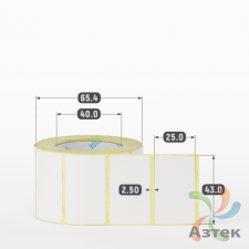 Термоэтикетка ТОП 43х25 (рядов 1 по 500 шт)  в рулоне, втулка 40 мм (к) IQ code