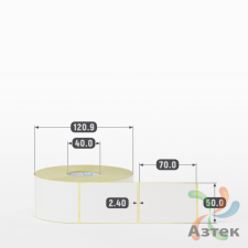Термоэтикетка ЭКО 50х70 (рядов 1 по 1 000 шт)  в рулоне, втулка 40 мм (к) IQ code