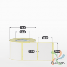 Термоэтикетка ЭКО 50х40 (рядов 1 по 500 шт)  в рулоне, втулка 40 мм (к) IQ code
