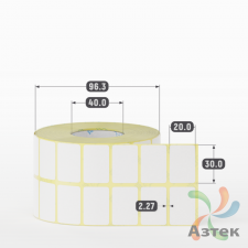 Термоэтикетка ЭКО 30х20 (рядов 2 по 2 000 шт)  в рулоне, втулка 40 мм (к) IQ code