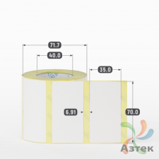 Термоэтикетка ЭКО 70х35 (рядов 1 по 500 шт)  в рулоне, втулка 40 мм (к) IQ code