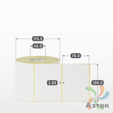 Термоэтикетка ЭКО 100х70 (рядов 1 по 900 шт)  в рулоне, втулка 40 мм (к) IQ code
