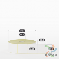 Термоэтикетка ТОП 58х60 (рядов 1 по 2 500 шт)  в рулоне, втулка 40 мм (к) IQ code