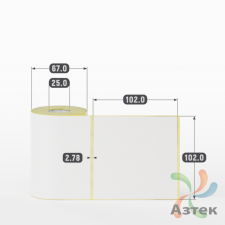 Термоэтикетка ЭКО 102х102 (рядов 1 по 200 шт)  в рулоне, втулка 25 мм (к) IQ code