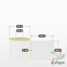 Термоэтикетка ЭКО 105х120 (рядов 1 по 500 шт)  в рулоне, втулка 40 мм (к) IQ code