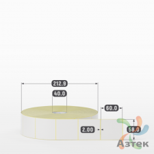 Термотрансферная этикетка 58х60 (рядов 1 по 4 000 шт) Полуглянец в рулоне, втулка 40 мм (к) IQ code