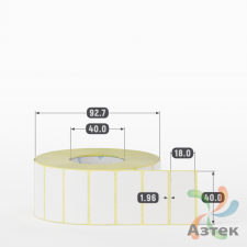 Термоэтикетка ЭКО 40х18 (рядов 1 по 2 000 шт)  в рулоне, втулка 40 мм (к) IQ code