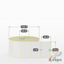 Термотрансферная этикетка 70х40 (рядов 1 по 2 000 шт) Полуглянец в рулоне, втулка 40 мм (к) IQ code