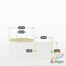 Термоэтикетка ТОП 75х74 (рядов 1 по 700 шт)  в рулоне, втулка 40 мм (к) IQ code