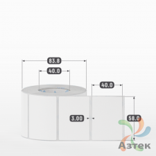 Этикетка самоклеящаяся 58х40 (рядов 1 по 700 шт) Transfer Vellum в рулоне, втулка 40 мм (к) IQ code 