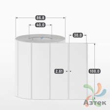Этикетка самоклеящаяся 100х30 (рядов 1 по 1 000 шт) Transfer Vellum в рулоне, втулка 40 мм (к) IQ code 