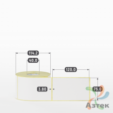Термоэтикетка ТОП 75х120 (рядов 1 по 500 шт)  в рулоне, втулка 40 мм (к) IQ code