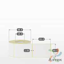 Термоэтикетка ТОП 60х80 (рядов 1 по 500 шт)  в рулоне, втулка 40 мм (к) IQ code