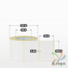 Термоэтикетка ЭКО 100х70 (рядов 1 по 1 000 шт)  в рулоне, втулка 76 мм (к) IQ code