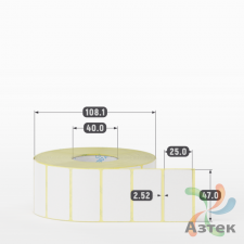 Термоэтикетка ТОП 47х25 (рядов 1 по 2 000 шт)  в рулоне, втулка 40 мм (к) IQ code