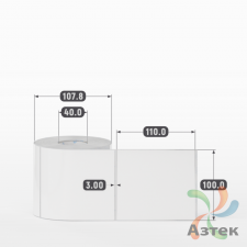 Этикетка самоклеящаяся 100х110 (рядов 1 по 500 шт) Полипропилен съемный клей в рулоне, втулка 40 мм (к) IQ code