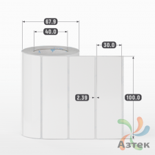Этикетка самоклеящаяся 100х30 (рядов 1 по 500 шт) Полипропилен съемный клей в рулоне, втулка 40 мм (к) IQ code
