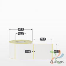 Термоэтикетка ЭКО 60х70 (рядов 1 по 500 шт)  в рулоне, втулка 40 мм (к) IQ code