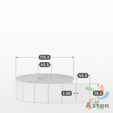 Этикетка самоклеящаяся 58х40 (рядов 1 по 4 000 шт) Полипропилен белый в рулоне, втулка 40 мм (к) IQ code 	