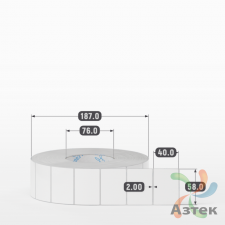 Этикетка самоклеящаяся 58х40 (рядов 1 по 4 000 шт) Полипропилен белый в рулоне, втулка 76 мм (к) IQ code 	