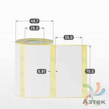 Термоэтикетка ТОП 70х35 (рядов 1 по 250 шт)  в рулоне, втулка 25 мм (к) IQ code