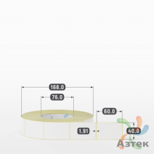 Термоэтикетка ЭКО 40х60 (рядов 1 по 2 000 шт)  в рулоне, втулка 76 мм (к) IQ code