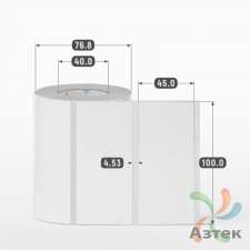 Этикетка самоклеящаяся 100х45 (рядов 1 по 500 шт) Полипропилен белый в рулоне, втулка 40 мм (к) IQ code 	