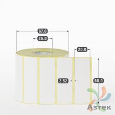 Термоэтикетка ЭКО 60х20 (рядов 1 по 1 000 шт)  в рулоне, втулка 25 мм (к) IQ code
