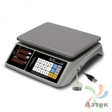 Весы Mertech M-ER 328 AC-6.1 LED USB RS-232 настольные торговые до 6 кг, металл