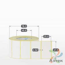Термоэтикетка ЭКО 47х25 (рядов 1 по 900 шт)  в рулоне, втулка 40 мм (к) IQ code