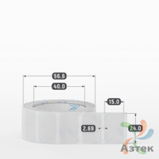 Этикетка самоклеящаяся 24х15 (рядов 1 по 500 шт) Прозрачный полипропилен в рулоне, втулка 40 мм (к) IQ code