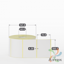 Термотрансферная этикетка 100х72 (рядов 1 по 1 500 шт) Полуглянец в рулоне, втулка 40 мм (к) IQ code